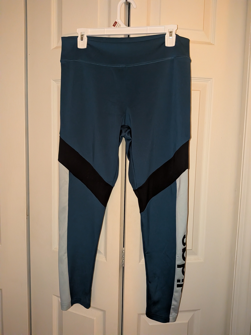 adidas Teal and Black Colorblock Leggings